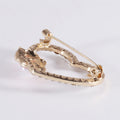 Alloy Rhinestone Heart Brooch Pin With Pearl For Elegant Collar Wear view 3