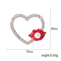 Alloy Rhinestone Heart Brooch Pin With Pearl For Elegant Collar Wear view 5
