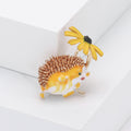 Alloy Enamel Daisy Hedgehog Brooch Cartoon Clothing Lapel Pin view 3