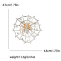 Vintage Alloy Spider Web Brooch Pin For Fashion Apparel Accessories view 6