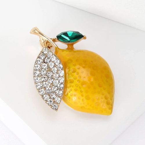 Alloy Enamel Lemon Fruit Brooch Pin For Simple Fashion Accessories