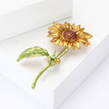 Alloy Enamel Sunflower Brooch Pin For Women's Clothing Decoration view 2