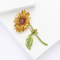 Alloy Enamel Sunflower Brooch Pin For Women's Clothing Decoration view 3