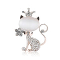 Alloy Cat Eye Crown Cat Brooch Pin For Womens Apparel view 5