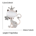 Alloy Cat Eye Crown Cat Brooch Pin For Womens Apparel view 4