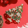 Alloy Hollow Rhinestone Star Christmas Tree Brooch Pin For Festive Wear view 2