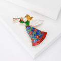 Metal Alloy Enamel Angel Girl Brooch Pin For Fashion Apparel view 2