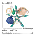 Alloy Enamel Starfish Shell Brooch For Ocean Theme Apparel Decoration view 5