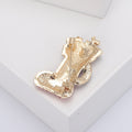 Metal Alloy Rhinestone Christmas Boot Brooch Pin For Holiday Apparel Decor view 4