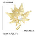 Alloy Pearl Leaf Brooch Pin For Elegant Womens Apparel view 5