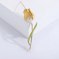 Alloy Enamel Rose Flower Brooch Pin For Women’s Apparel Decoration view 6