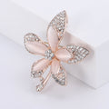 Creative Alloy Rhinestone Cat Eye Leaf Brooch For Women's Apparel view 3