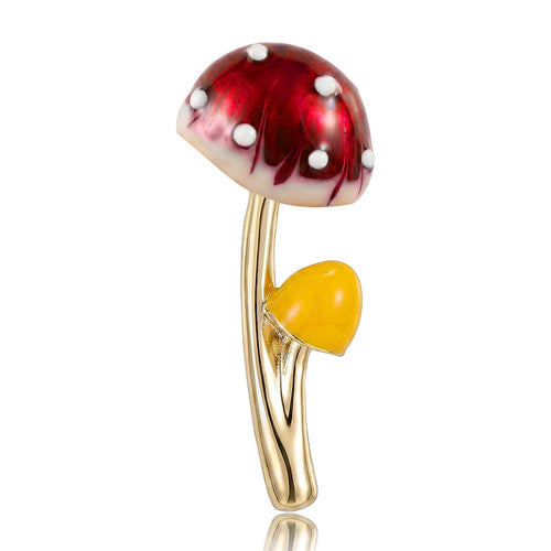 Alloy Enamel Mushroom Brooch For Fresh Apparel Accessories