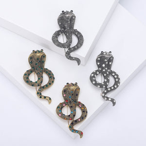 Alloy Rhinestone Snake Brooch Pin For Zodiac Lapel Accessories