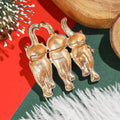 Alloy Enamel Christmas Cat Brooch For Festive Clothing Decoration view 3
