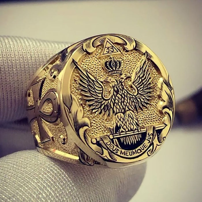 Vintage Alloy Eagle Ring For Men European American Hip Hop Statement Finger Jewelry