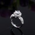European American Sparkling Round Zircon Women's Ring Elegant Wedding Proposal Jewelry view 4