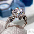 European American Sparkling Round Zircon Women's Ring Elegant Wedding Proposal Jewelry view 1