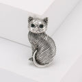 Vintage Alloy Cat Brooch Pin For Versatile Clothing Accessories view 3