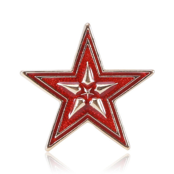 Alloy Enamel Five Point Star Brooch Pin For Fashion Apparel