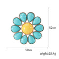 Alloy Green Flower Brooch Elegant Collar Pin For Garments view 5
