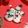 Alloy Cartoon Snowman Family Brooch For Christmas Clothing Decoration view 2