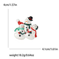 Alloy Cartoon Snowman Family Brooch For Christmas Clothing Decoration view 5
