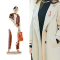 Alloy Enamel One Arm Boy Brooch Pin For Clothing Decoration view 2