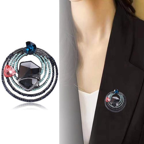 Alloy Crystal Glass Rhinestone Brooch For Suit Lapel Decoration