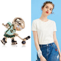 Metal Alloy Enamel Hockey Player Brooch For Fashion Clothing Accessories view 2