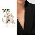 Alloy Enamel Rhinestone Snowman Brooch Pin For Christmas Apparel view 3