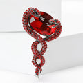 Alloy Rhinestone Double Snake Brooch For Suit And Dress Decoration view 2