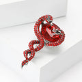 Alloy Rhinestone Double Snake Brooch For Suit And Dress Decoration view 3