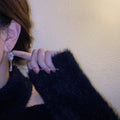Korean Style Teardrop Zircon Stud Earrings With Silver Pin And Sparkling Pave Design view 4