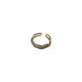 Gold Plated Alloy Rhinestone Geometric Open Ring For Women Fashion OL Round Design Jewelry view 5