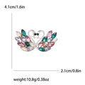 Alloy Rhinestone Swan Brooch Pin For Elegant Women's Suits And Coats view 6