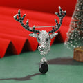 Alloy Rhinestone Reindeer Brooch Pin For Christmas Apparel view 4