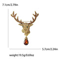 Alloy Rhinestone Reindeer Brooch Pin For Christmas Apparel view 5