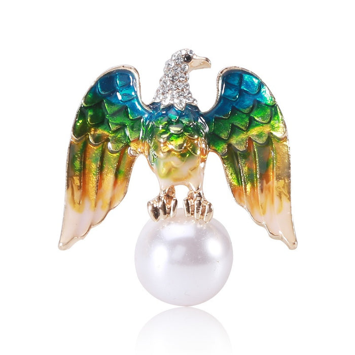 Alloy Enamel Eagle Brooch Pin For Men's Suit Accessories