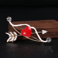 Alloy Enamel Arrow Through Heart Brooch For Collar Fastening view 6