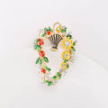 Alloy Enamel Flower Basket Brooch For Elegant Clothing Accessories view 5