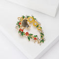 Alloy Enamel Flower Basket Brooch For Elegant Clothing Accessories view 2