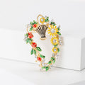 Alloy Enamel Flower Basket Brooch For Elegant Clothing Accessories view 4