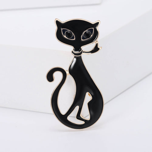 Alloy Enamel Cartoon Cat Brooch Pin For Fashion Clothing Accessories