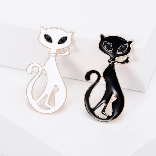 Alloy Enamel Cartoon Cat Brooch Pin For Fashion Clothing Accessories