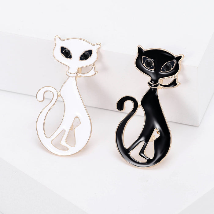 Alloy Enamel Cartoon Cat Brooch Pin For Fashion Clothing Accessories