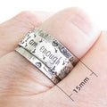 Vintage Dandelion Letter Ring I Am Enough For Women European Fashion Statement Jewelry view 5