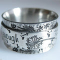 Vintage Dandelion Letter Ring I Am Enough For Women European Fashion Statement Jewelry view 2