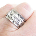 Vintage Dandelion Letter Ring I Am Enough For Women European Fashion Statement Jewelry view 4