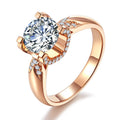 Fashion Women's Silver Plated Round Cubic Zirconia Ring Creative Jewelry view 6